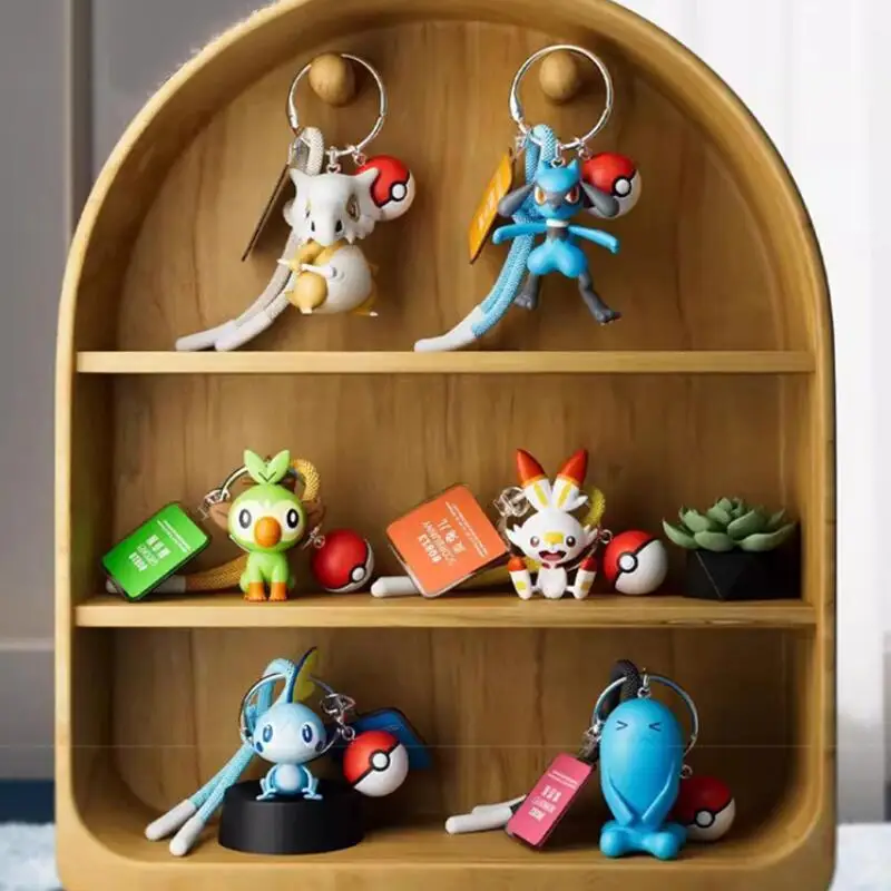 البوكيمون سكوربوني Cubone Wobbuffet لطيف Q نسخة المفاتيح هدايا عيد ميلاد Riolu غروكي Sobble الكرتون أنيمي ظهره قلادة