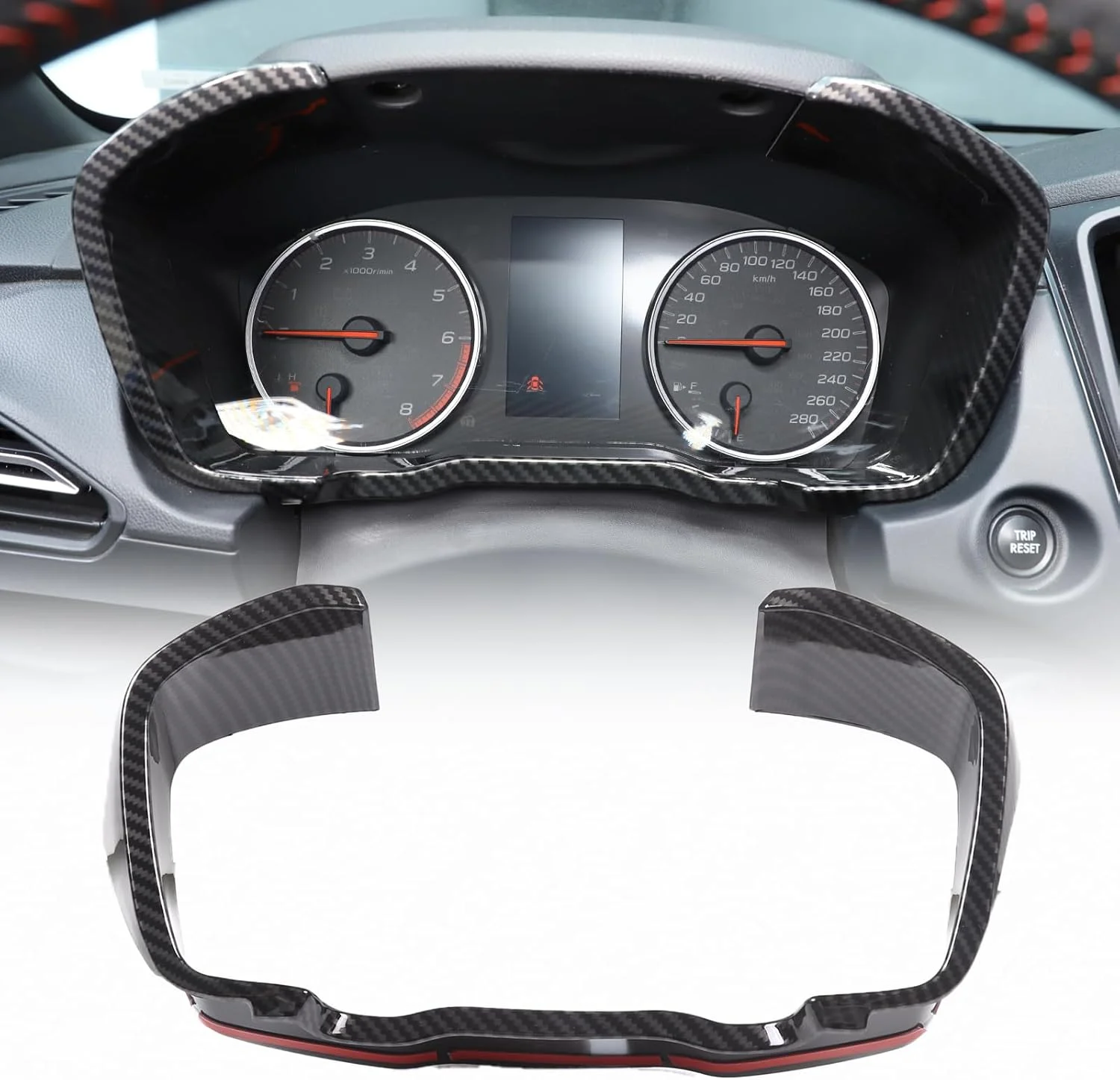 

For Subaru WRX 2022-2025 ABS Carbon Car Dashboard Display Meter Ring Speedometer Gauge Cover Trim Frame Interior Accessories