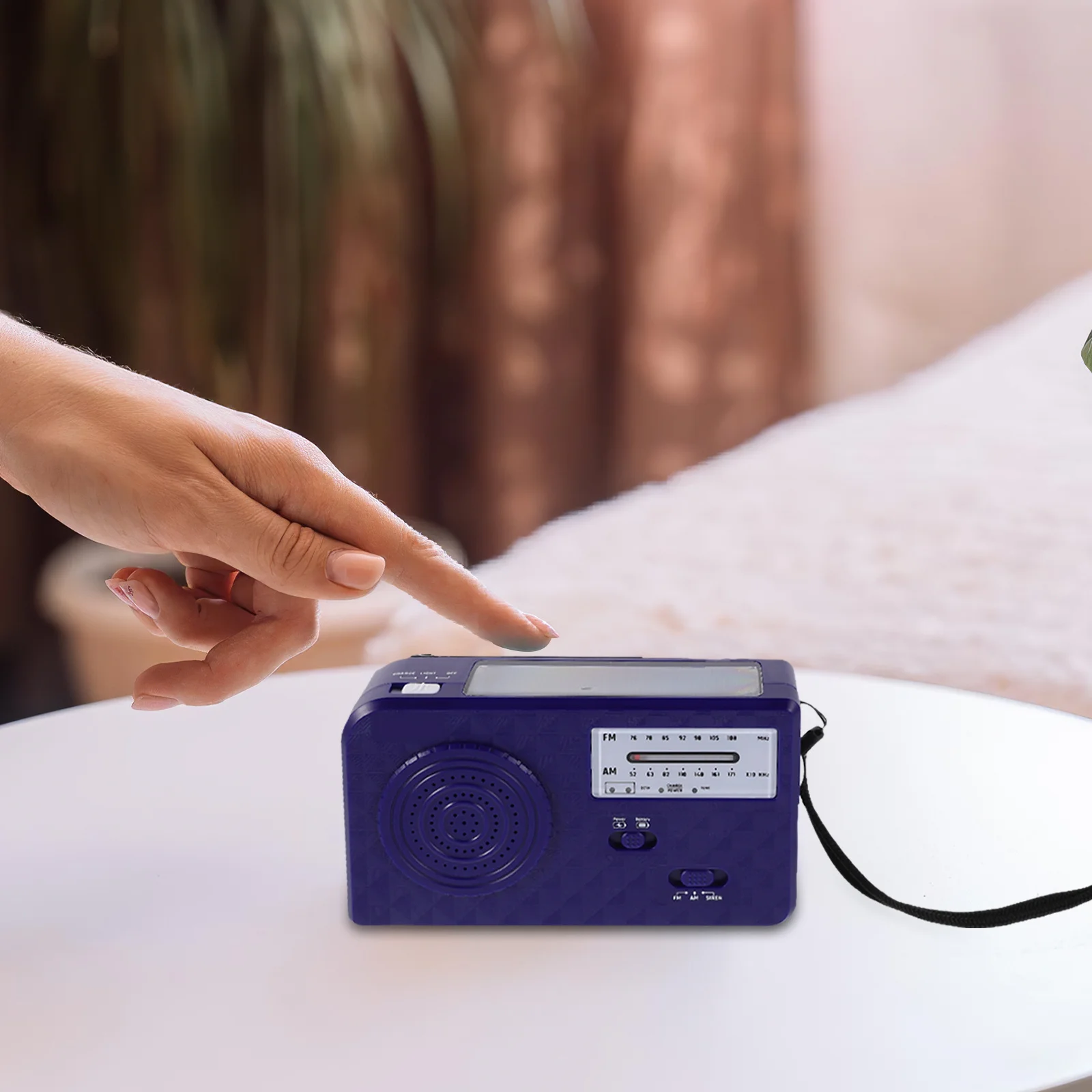 

Portable Solar Powered Hand Crank Radio Emergency Weather Alert Flashlight Included Compact Sturdy Design for Travel Backpacking