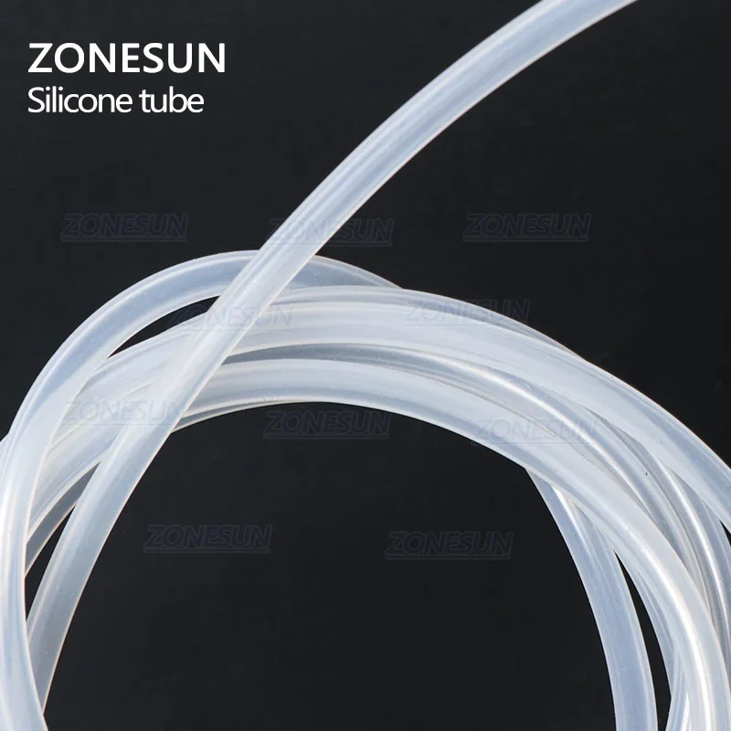 ZONESUN PJ-GZ3 طول 2 متر القطر الداخلي 3 مللي متر أنبوب السيليكون خرطوم مطاطي لآلة تعبئة الزيت العطري