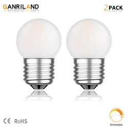 GANRILAND Mini Frosted LED Filament Bulbs Globe 1.5W Low Wattage G40 Energy Saving Bulb E26 E27 String Light Decor Pendant Light