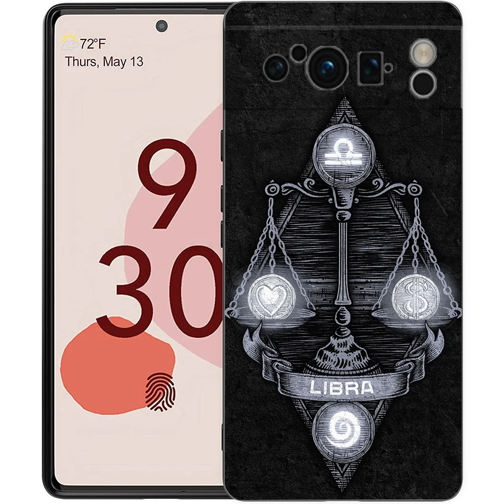 برج الحمل ليو الميزان الحوت العذراء الجدي الدلو جراب هاتف لجوجل بكسل 9 8 7 6 برو XL 8A 6A 7A 5G لينة غطاء من البولي يوريثان Fundas #6