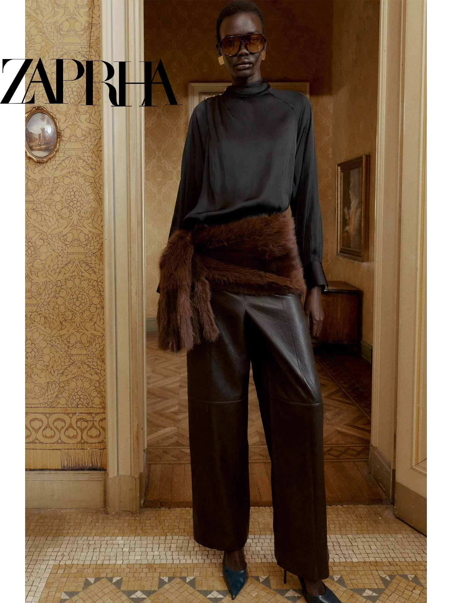 كول جلد نظرة مستقيم الساق سراويل تقليدية عالية الخصر المرأة Sli التخسيس شتاء 2025 Faion بناطيل كاجوال