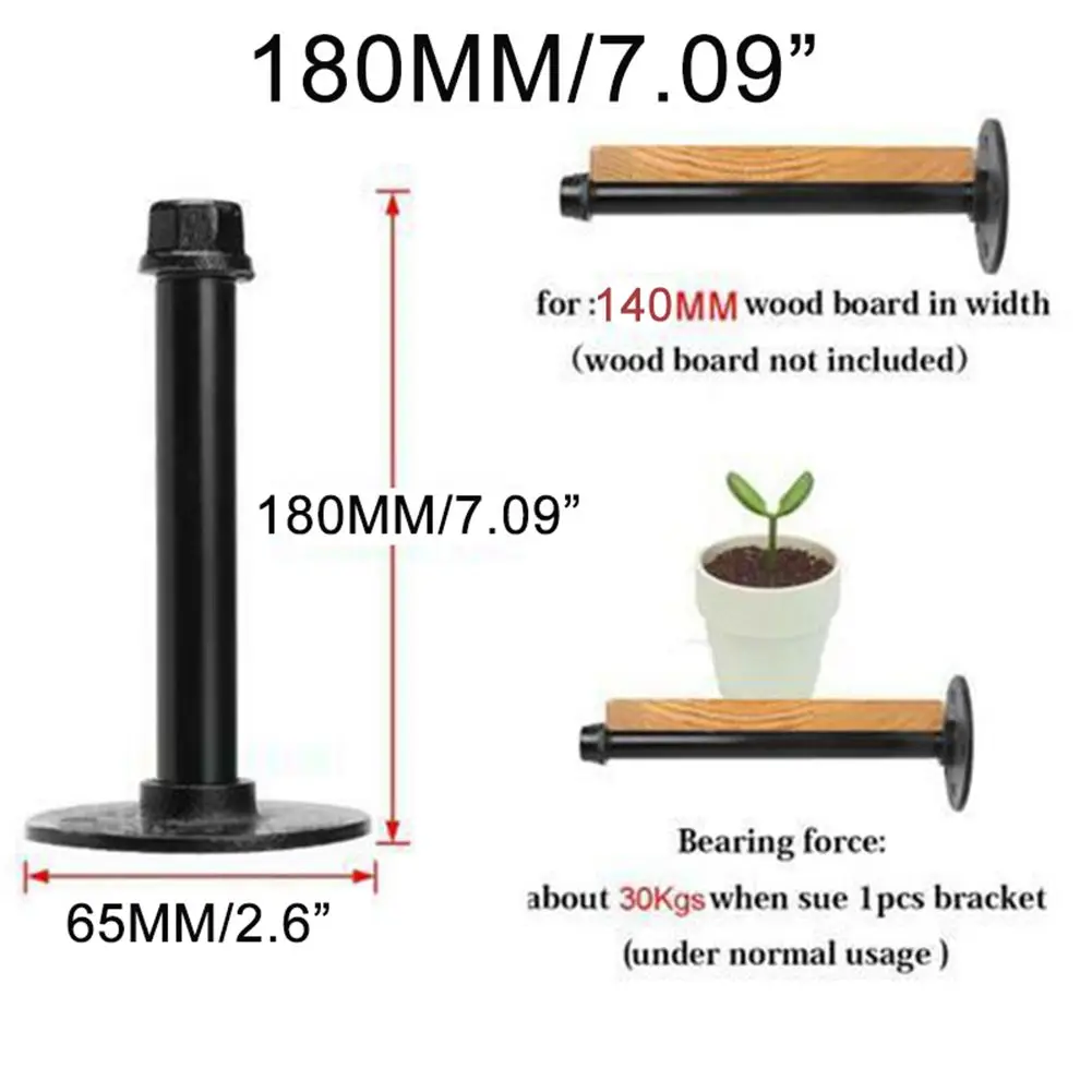 レトロな工業用黒鉄パイプ壁掛け収納棚ホルダーブラケット、本棚、部屋の焦点を作成します。