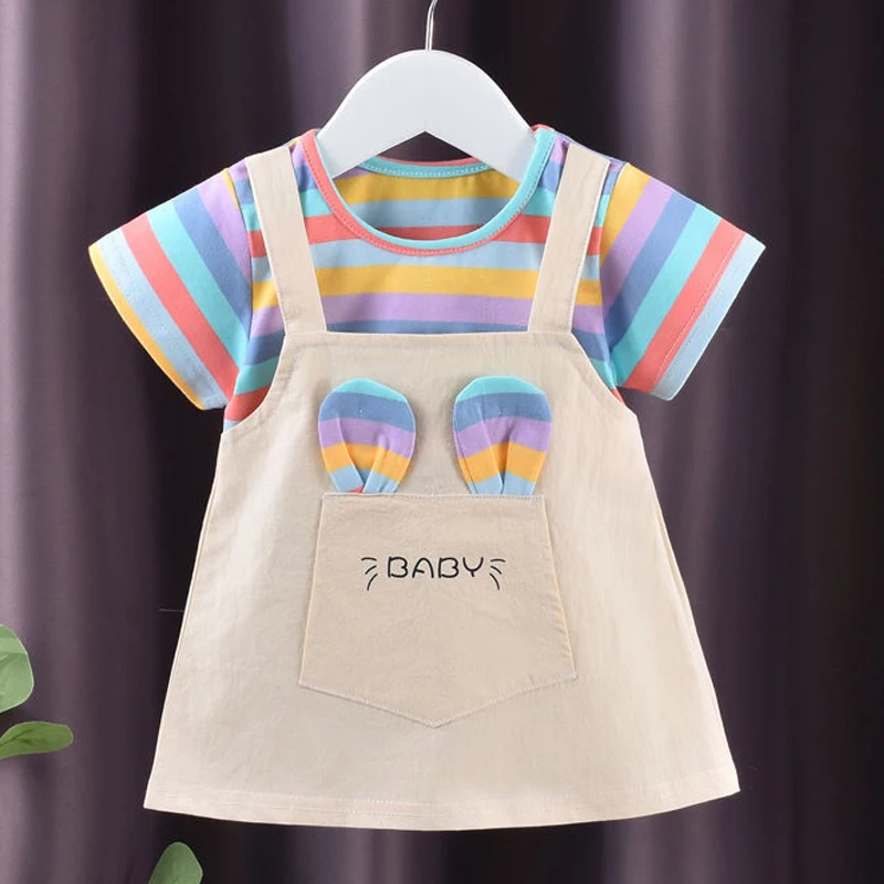 0-4Y Baby Girl Dress Cute A-Line Princess Costume Casual Striped Cotton Children Clothing Infant Outfit Vestidos Kid Girl A1158