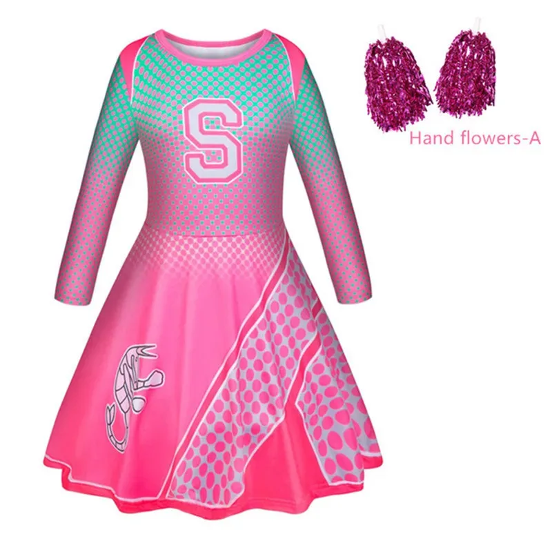 Детские костюмы на Хэллоуин для девочек, зомби, Аддисон, болельщик, косплей, комплект одежды в стиле аниме, необычные наряды для лагеря поддержки, цветочный шар