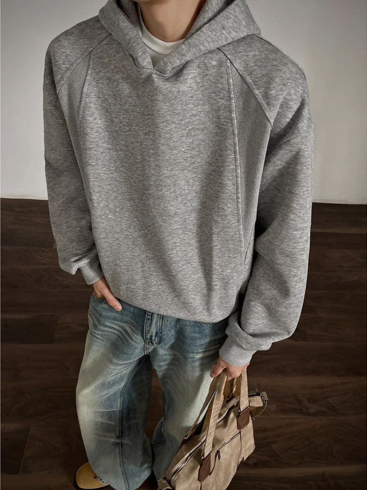 American Sle Heavyweight ey Patchwork Hoodie Men's Spring Autumn Cleanfit Trendy Hardell Jaet Comfortable Casual Wear