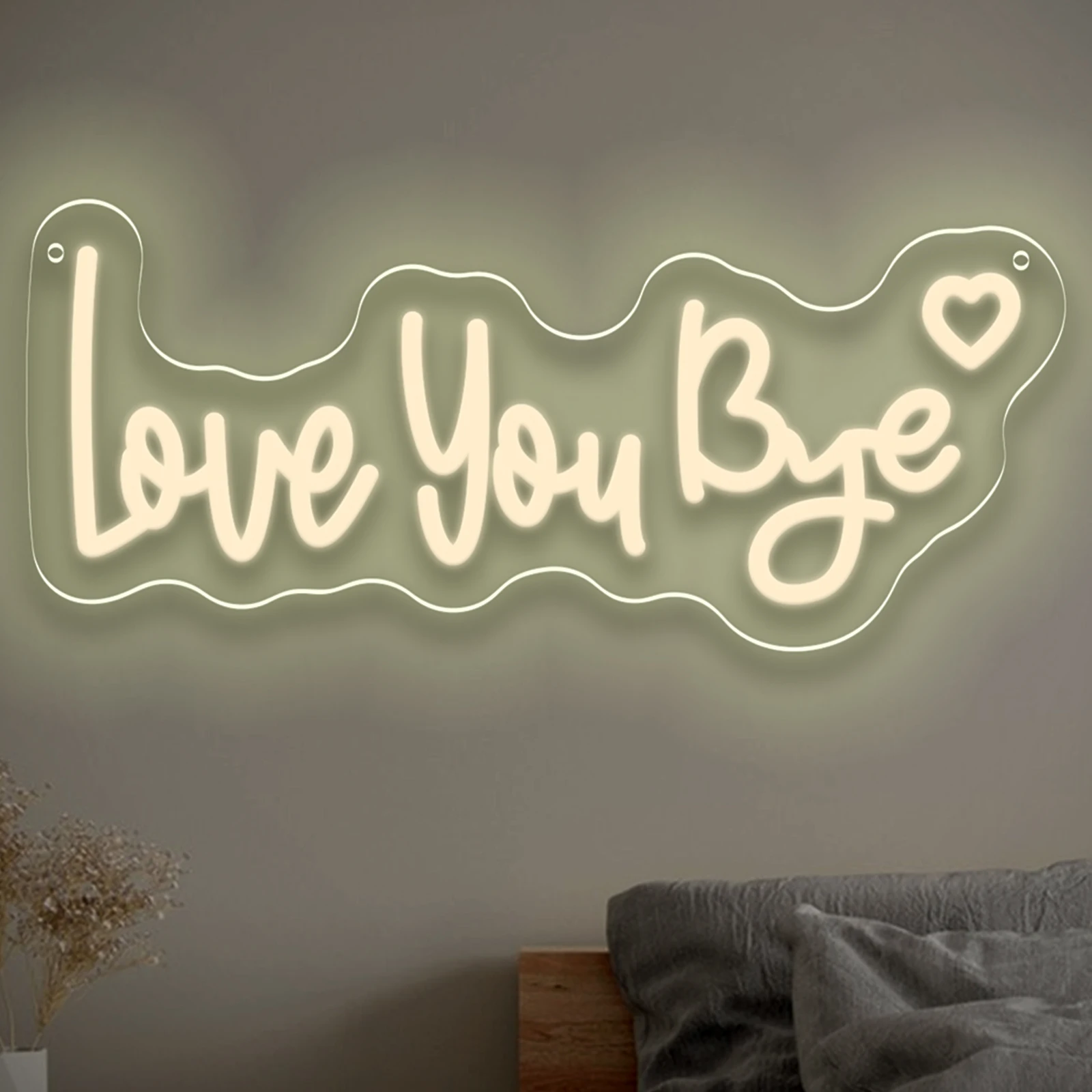 

Светодиодная неоновая вывеска «Love You Bye» для декора стен, USB-светильник с регулируемой яркостью для спальни, гостиной, дня рождения, игровой комнаты, подарки