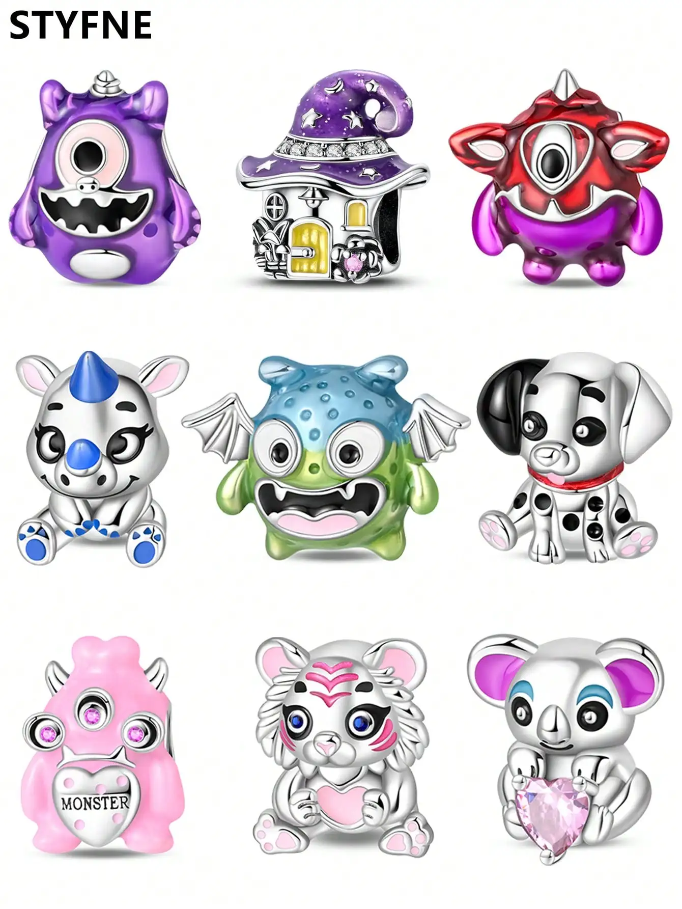 سحر بلاتا لطيف ليتل الوحش الخرز سحر الفضة مطلي لسحر الفضة مطلي سوار الأصلي لصنع المجوهرات