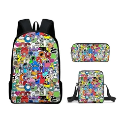 HOT 3PC Alphabet Legend Cartoon Digital Printing Schoolbag Alphabet Lore Satchel Children's  Anime Cartoon School Bag Mochila