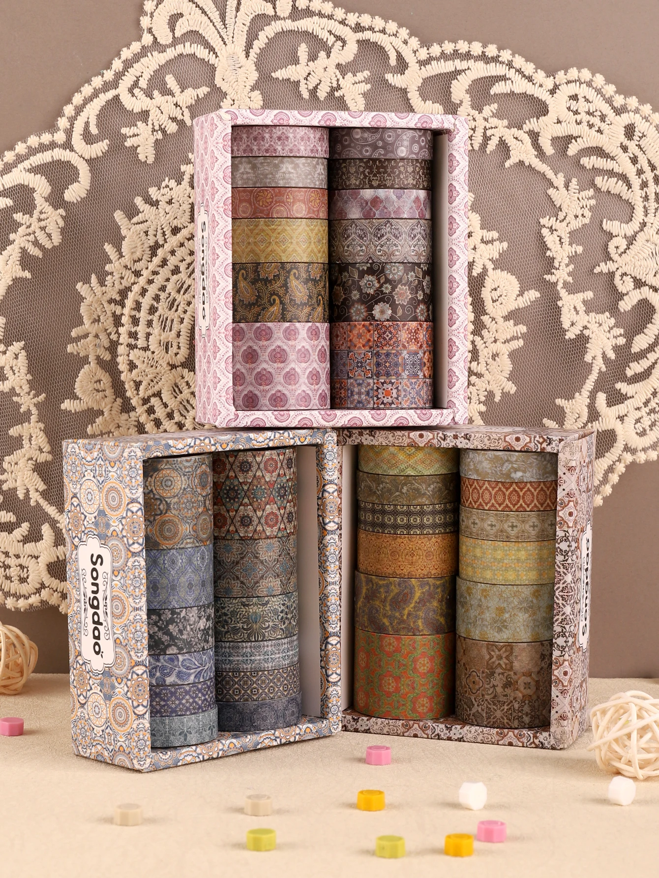 

12 рулонов винтажных цветных тематических лент васи, набор декоративных стационарных красивых принадлежностей для скрапбукинга, набор лент васи с рисунком