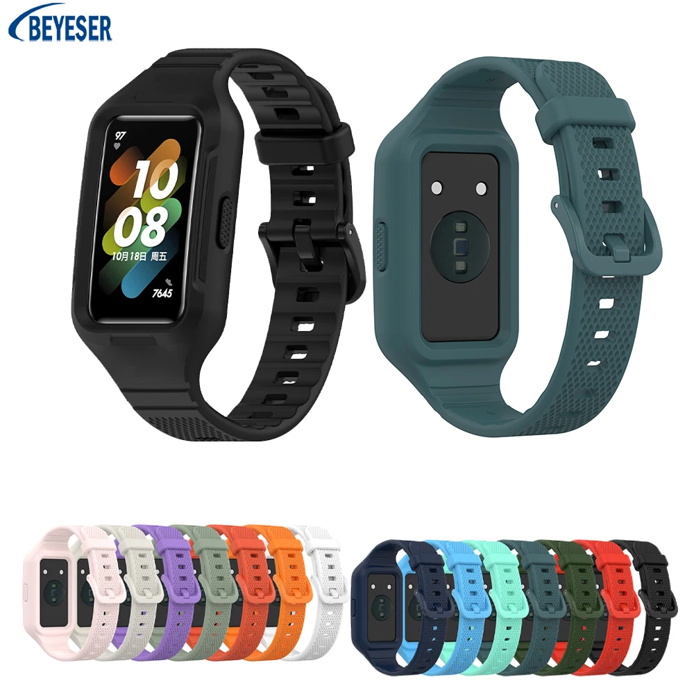 Fashion Sports Strap For Huawei Band 8/7/6 Universal One-piece Smart Watch Replacement WatchBand Bracelet Wristband Accessories