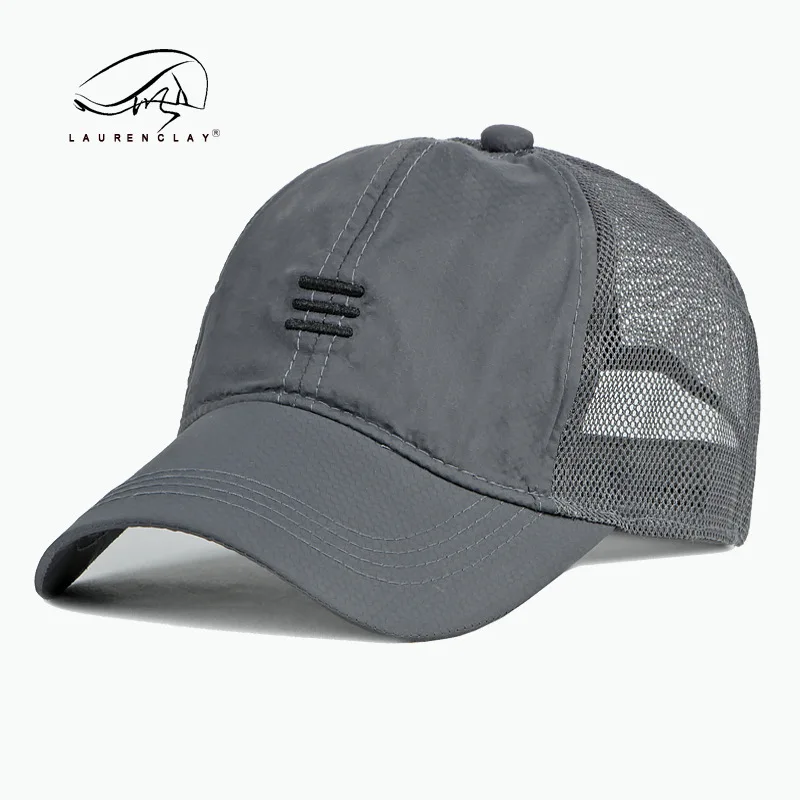 Quick Dry Summer Men Women Baseball Cap Spring Breathable Thin Fabric Mesh Sun Hat Male Snapback M 56-61cm