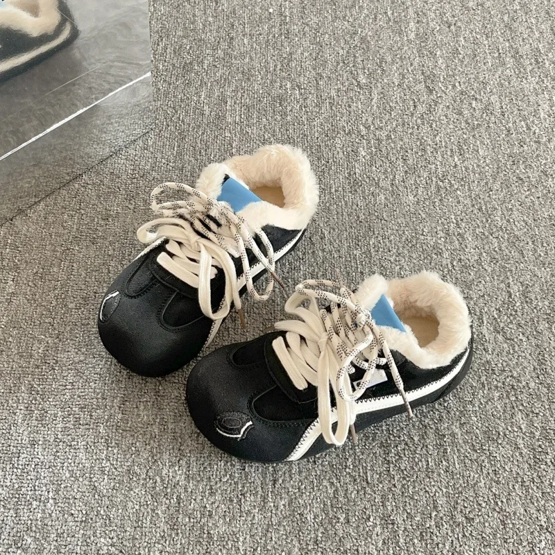 Outdoor-Warm-Sportstiefel für Damen, Winter-Fleece-Laufschuhe, modische Plüsch-Knöchelstiefel, rutschfeste Freizeitsneaker, neue Baumwollschuhe – Detail 4