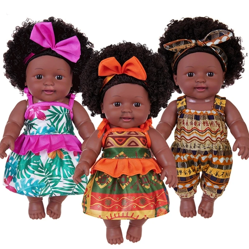 

12in Black Girl Nurturing Realistic Handmade Vinyls African Reborns Toy Parenting Game Collectible Baby