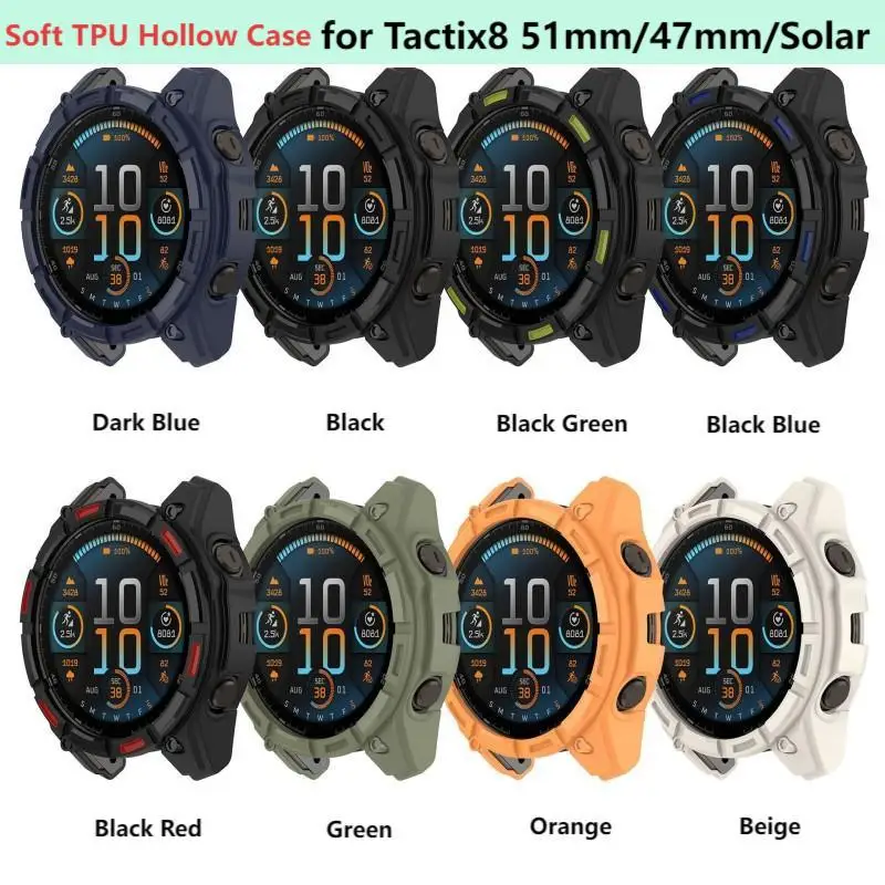 Soft TPU Case for Garmin Tactix 8 51mm 47mm SmartBand Bracelet Replacement Shell for Garmin Tactix8 51mm Solar Protector Cover