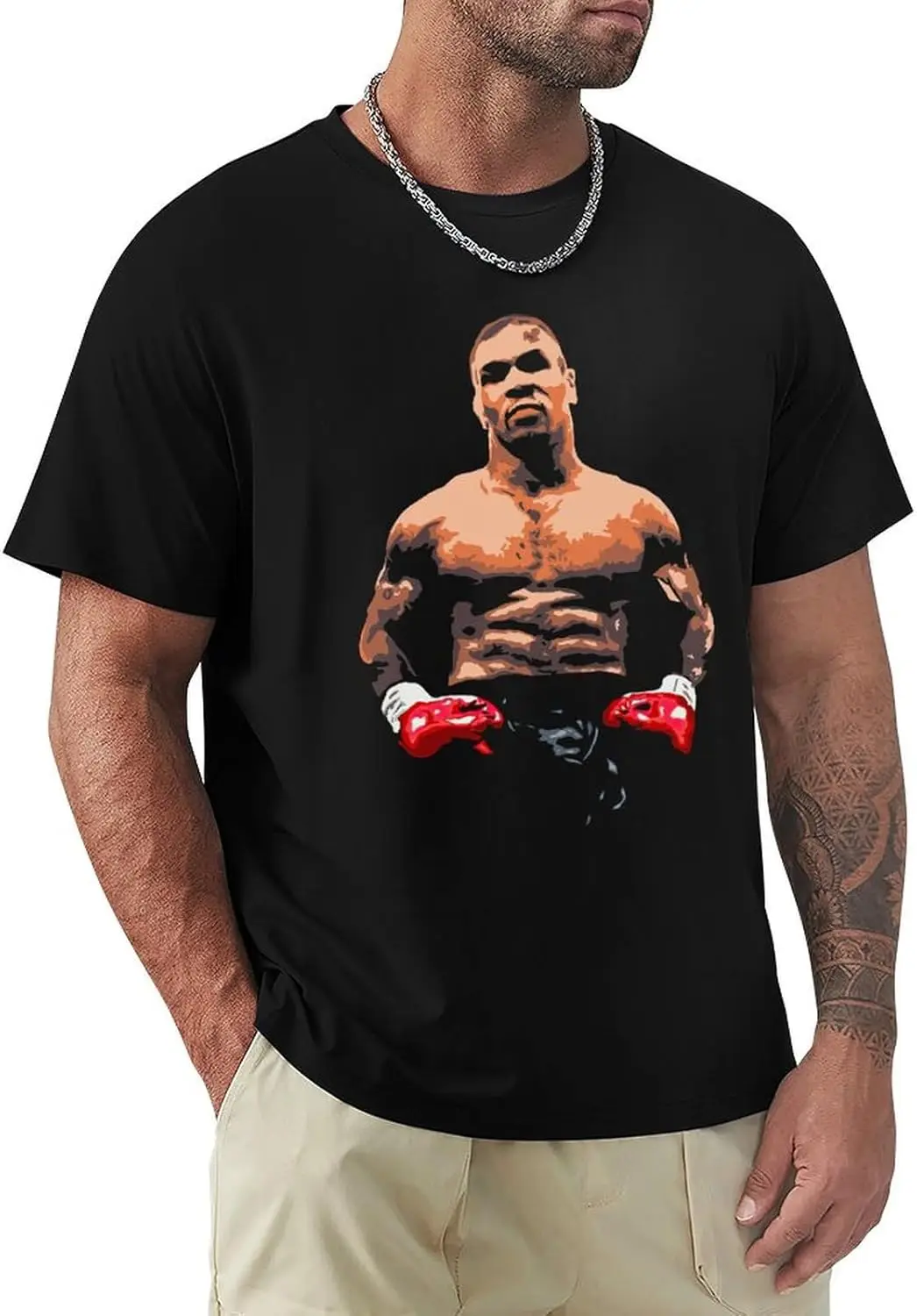 Mike Boxer Tyson Mens T Shirt Cotton Short Sleeve Crew Neck Shirts Classic Graphic Tee T-Shirts