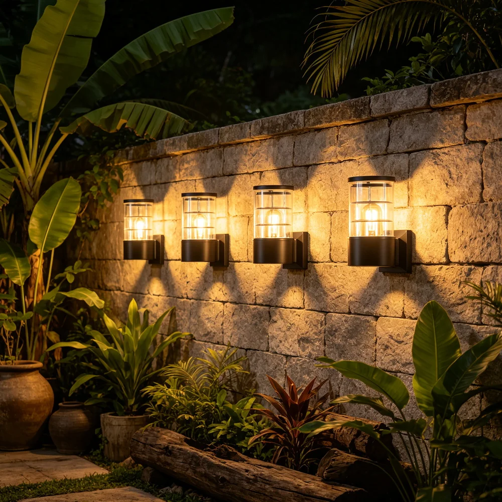 E27 Outdoor Wall Light IP65 Waterproof Up Down Wall Sconce AC85 265V Matte Black Cylinder Lamp For Porch Garden Bulb Not Include
