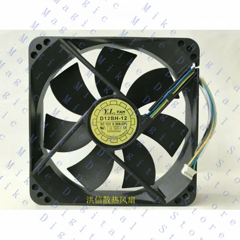 UU  1 PCS Fan 4 Pin 12025 12CM   FAN D12BH-12 DC 12V 0.30A