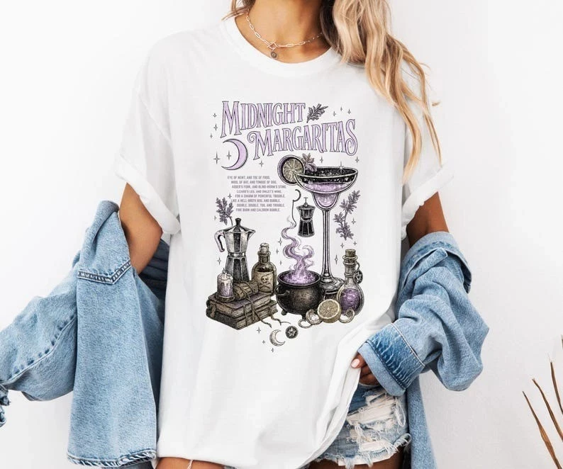 Midnight Margaritas Shirt Salt Rosemary Lavender Love Shirt Tee Womens T-Shirts Tee Top Shirt Graphic Short Sleeve for Summer