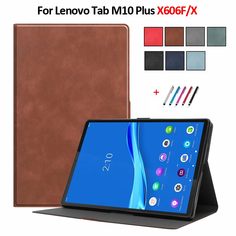 Stand PU Leather Case Cover for Lenovo Tab M10 FHD Plus TB-X606F TB-X606X Shell Skin Tablet Funda for Lenovo Tab M10 Plus Case