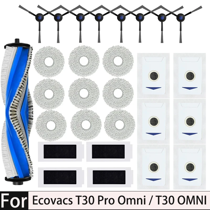 

ECOVACS T30 PRO OMNI / T30S PRO / YEEDI M12 Pro+ Robot Vaccum Replacement Parts Dust Bag Main Side Brush Filter Mop Accessories