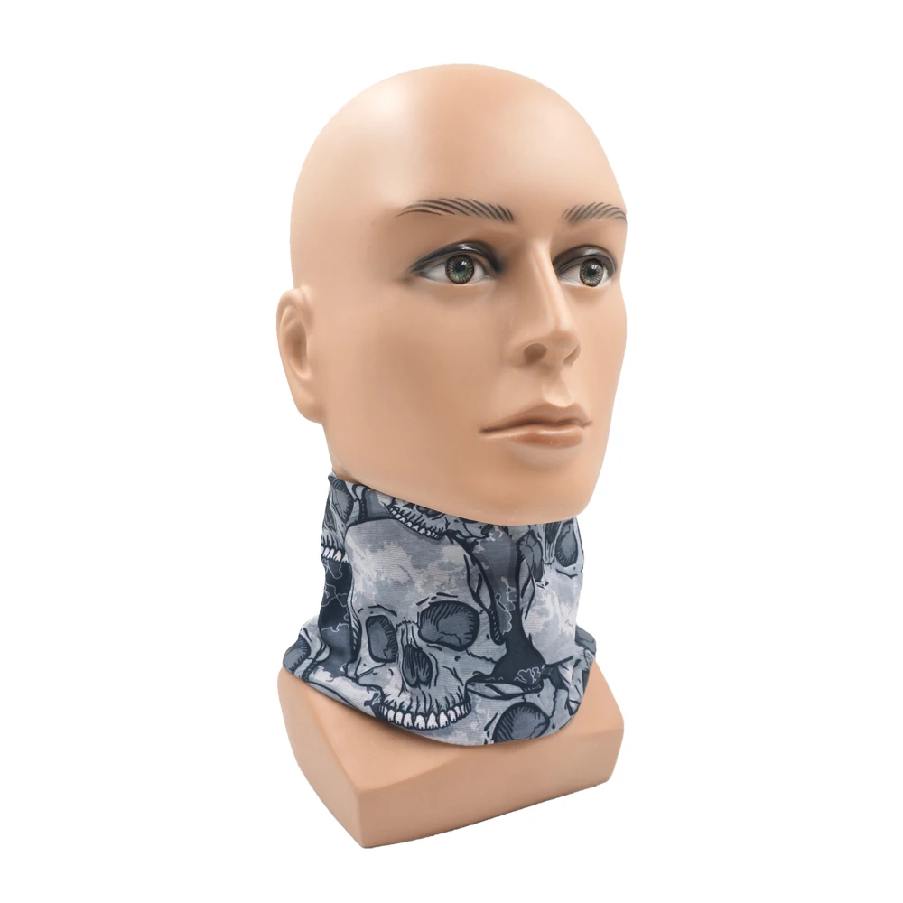 Skull Face Bandana for Cycling Hiking Fishing UV Protection Quickdry Neck Gaiter Men Women Skeleton Printing Headscarf Balaclava