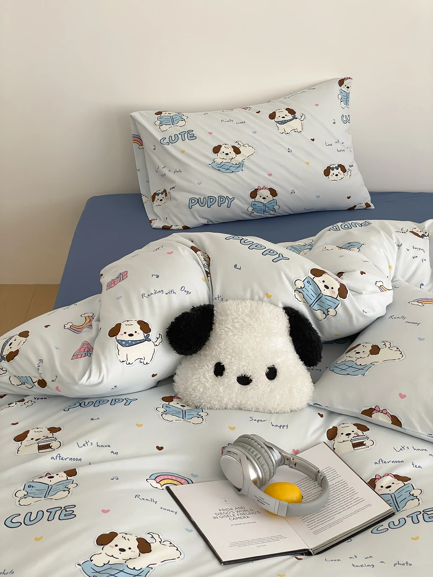 

Pure Cotton Knitted Cartoon Bedding Set Dormitory Bedding Three Or Four Pieces Set Soft Combed Cotton Bedspread Bedcap Style