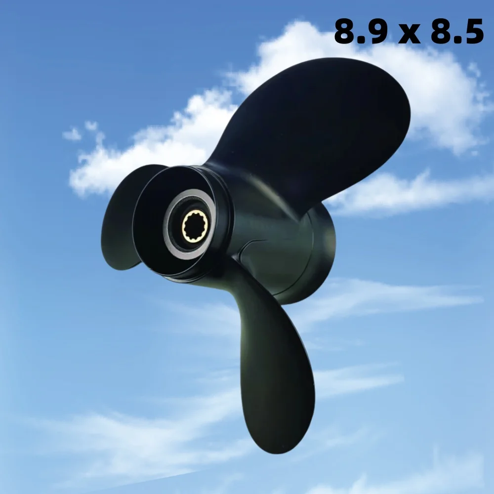 8.9X8.5 Aluminum Propeller Is Suitable for Mercury 8Hp 9.9Hp External Engine 12 Gear Slot 48-897618A10 Marine Parts and Accessories