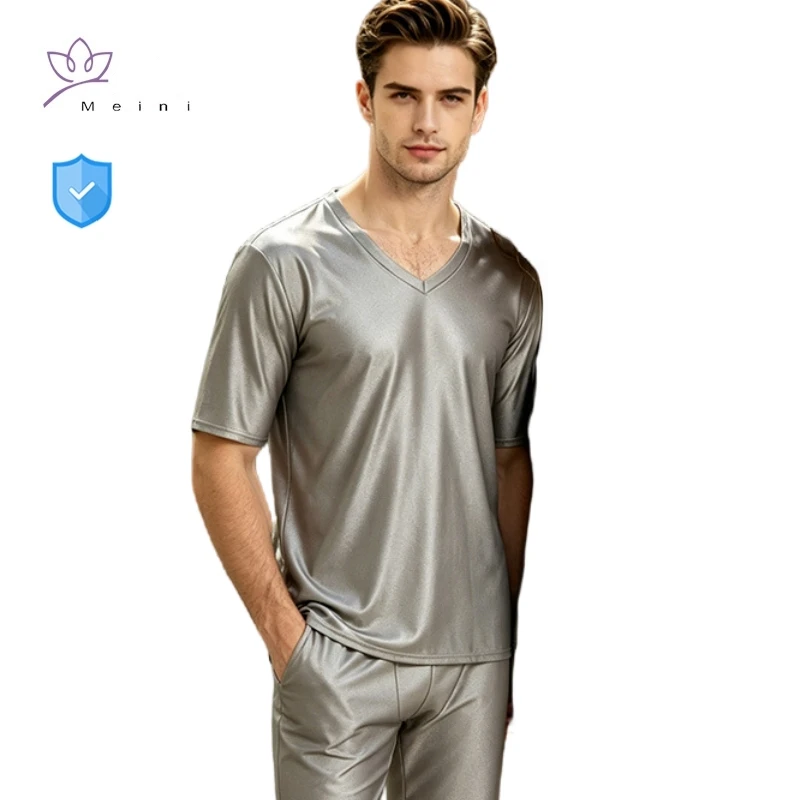 Electromagnetic Radiation Protective 100% Silver Fiber Antibacterial T-Shirt Computers, Mobile Phones EMF Shielding Underwear