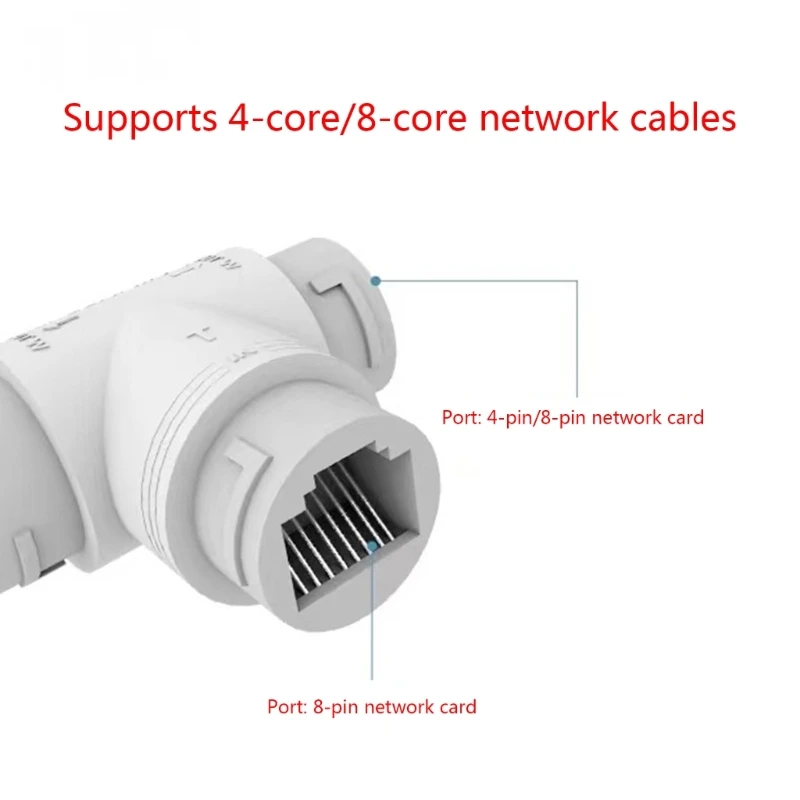 POE Splitter 1-To-2 Saving Network Cable Three-way RJ45 Connector For IP Camera / Router / Wrieless AP