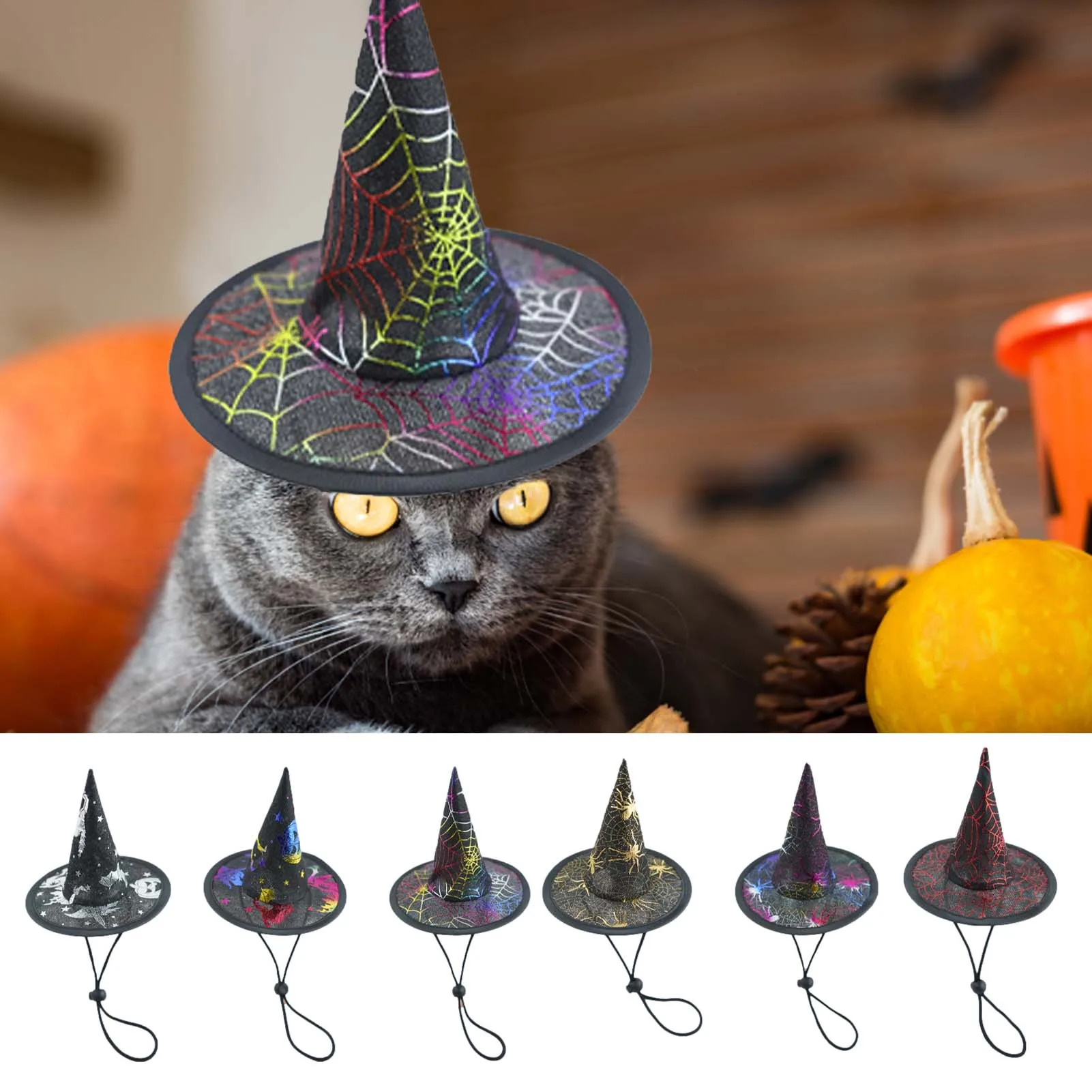 Halloween Hat Witch Hats For Pet Funny Caps Halloween Party Cosplay Decorations For Pet Cat Dog Puppy Halloween Costumes