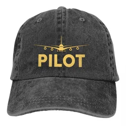 Washed Men's Baseball Cap Born To Fly PILOT Trucker Snapback Cowboy Caps Dad Hat Golf Hats