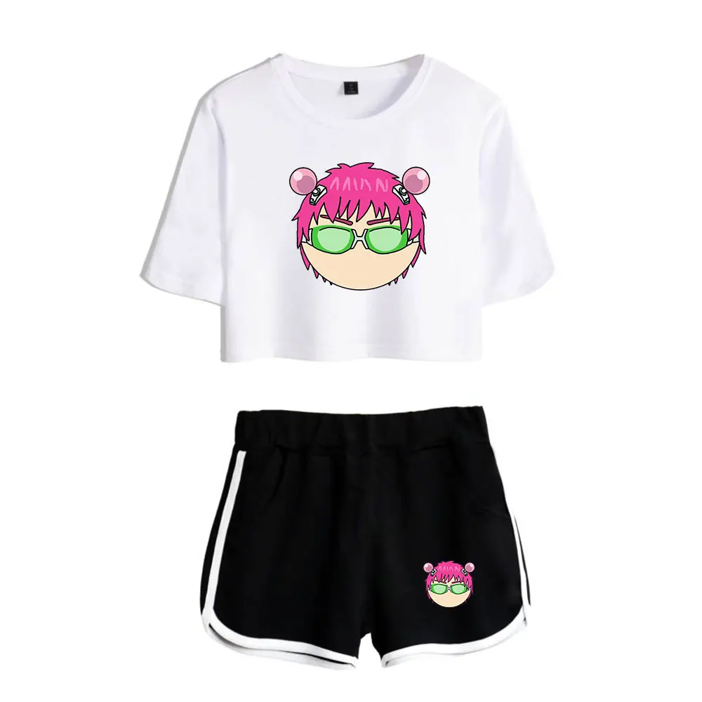 The Disastrous Life of Saiki K Suit Vintage 90s logo Merch Tops Two Piece Set Shorts+Lovely TShirt Trendy Suit Harajuku 