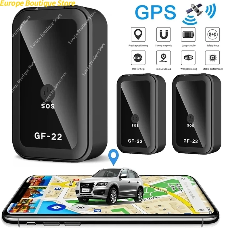 جهاز تحديد المواقع للمركبة GF-22 جهاز تتبع GPS صغير محمول للسيارة جهاز تتبع GPS مغناطيسي قوي مضاد للضياع تطبيق موقع GPS