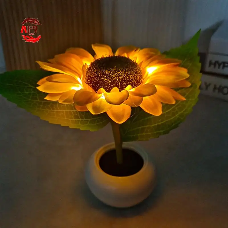 

AF90-Sunflower Lamp Lights Table Lamp Flower Desk Lamp Led Sunflower Night Light For Living Room Bedroom For Home Living Room