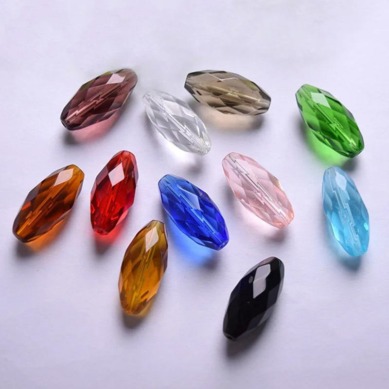 5 szt. 30mm x 14mm Owalne Fasetowane Błyszczące Kryształowe Szklane Koraliki do Wyrobu Biżuterii DIY Rękodzieło Elementy do Tworzenia