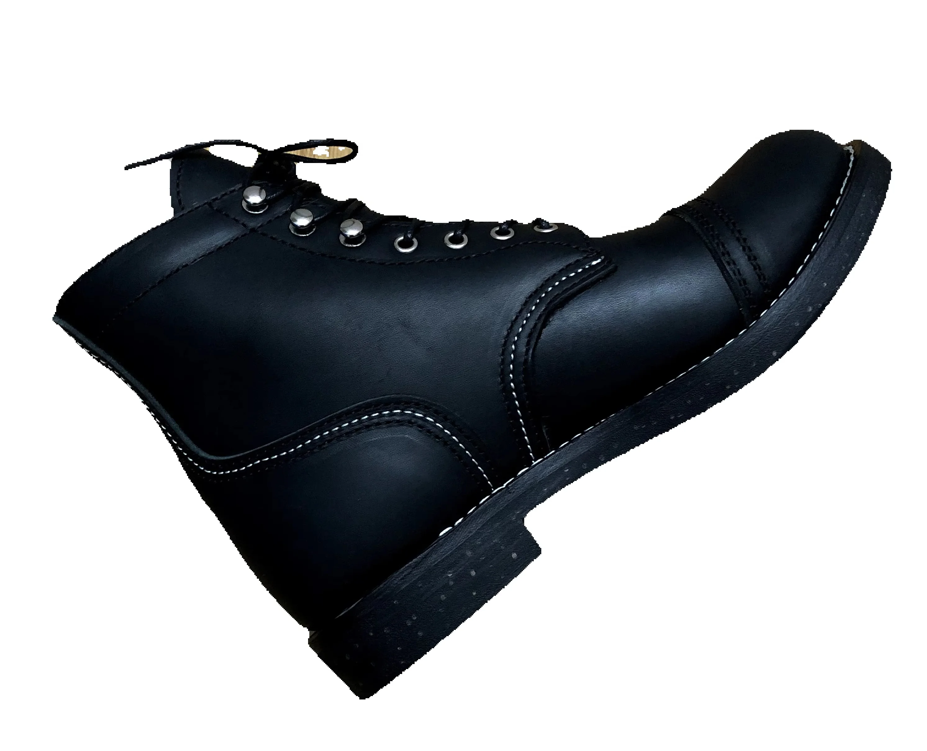 YQ8111 Men Warm Fleece Wool Inner Leather Work Boots Goodyear Welted Cap Toe Retro Biker Boots Winter Outdoor Daily Wear Ankle