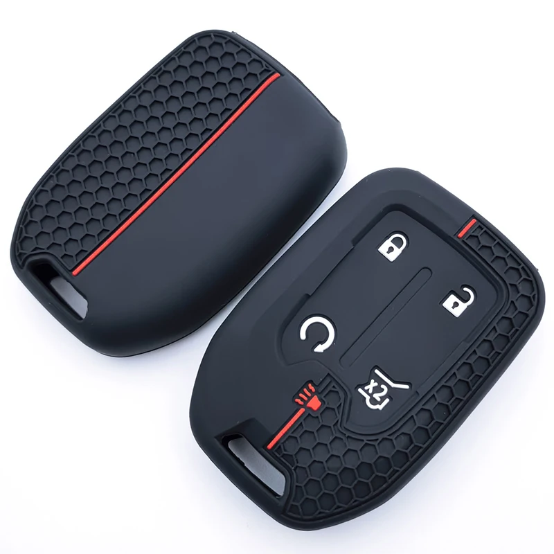 Funda de silicona para llave de coche, funda con soporte para CHEVROLET Silverado Suburban para GMC Sierra 1500 2500HD 3500HD Terrain Acadia