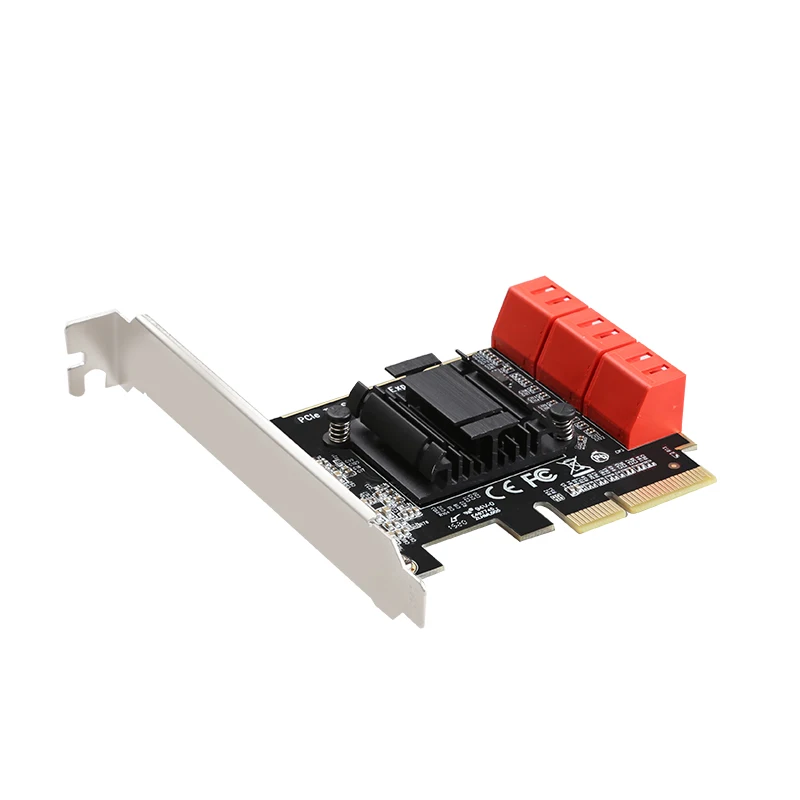 6-ポート-sata-pcie30-sta-拡張カード-pcie30-4x-gen-sata3-コントローラカード-asm1166-コンバータ、ヒートシンク付き
