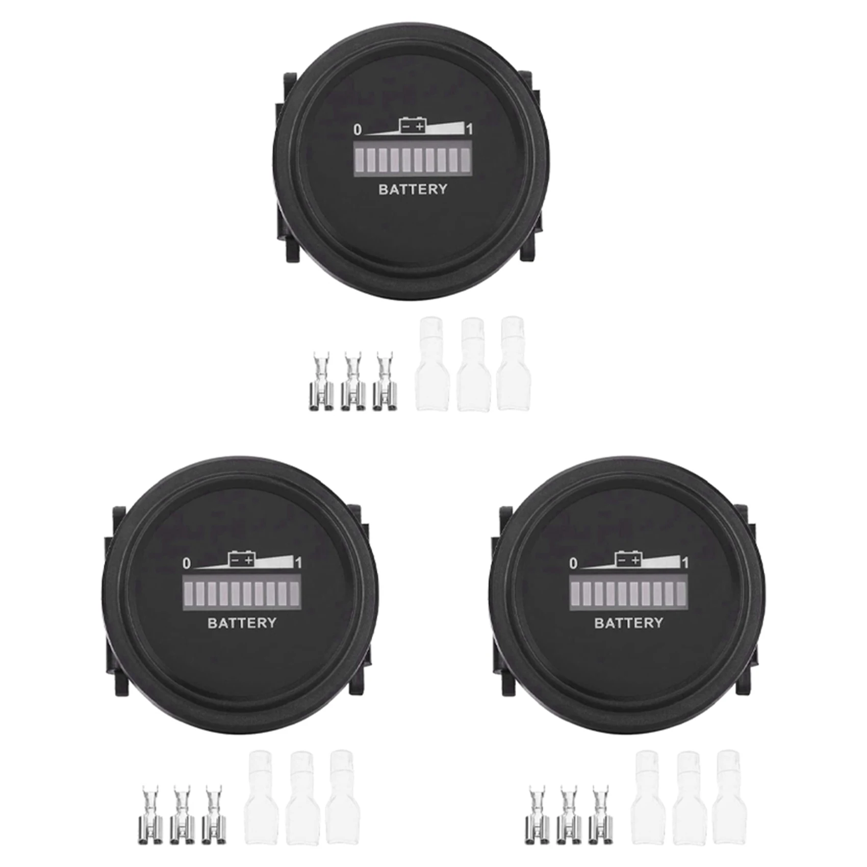 Stablize 3X 12V/24V/36V/48V/72V LED Digital Battery Indicator Waterproof Meter Gauge Battery Indicator For Go-Lf Ca-Rt