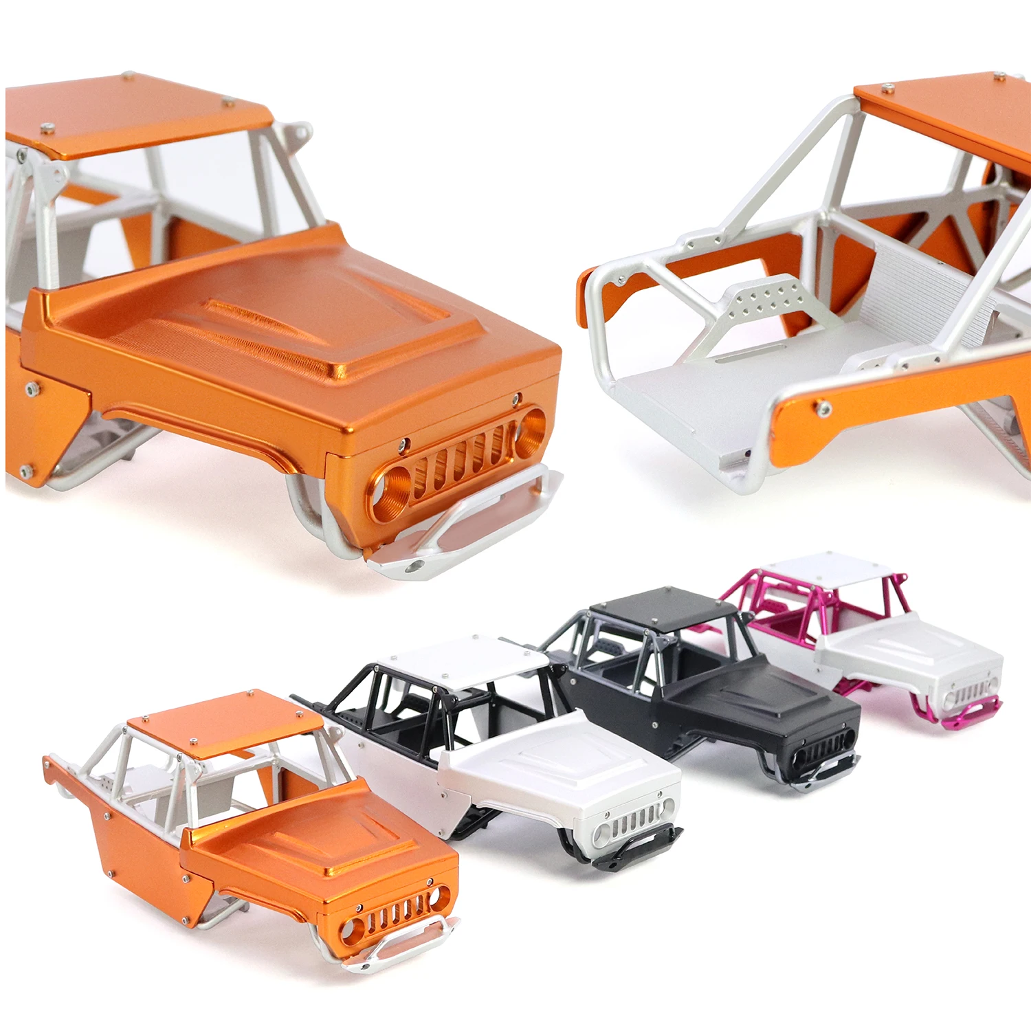 سبائك الألومنيوم لفة قفص الجسم شل الإطار الهيكل قطعة واحدة أنبوب ل 1/24 محوري SCX24 الممزق برونكو JLU B-17 C10 ترقية جزء