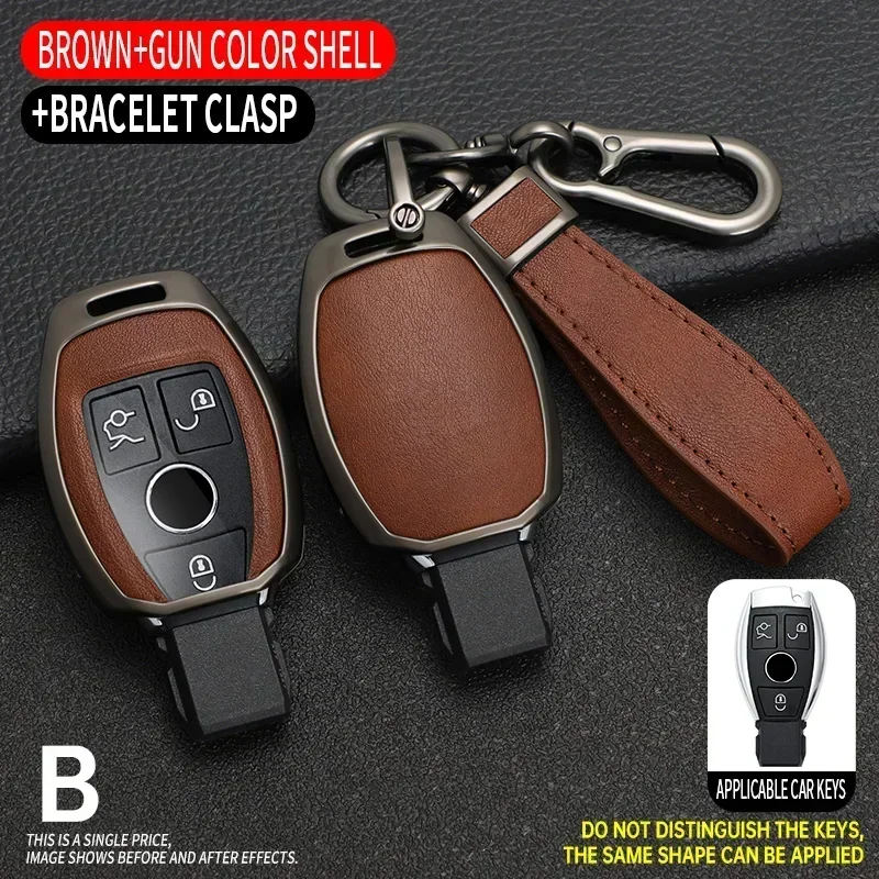 

Alloy Car Key Case Cover Protector Shell For Mercedes Benz A B C E Class GLS GLA GLK GLC CLS CLA AMG W204 W205 W212 W463 W176