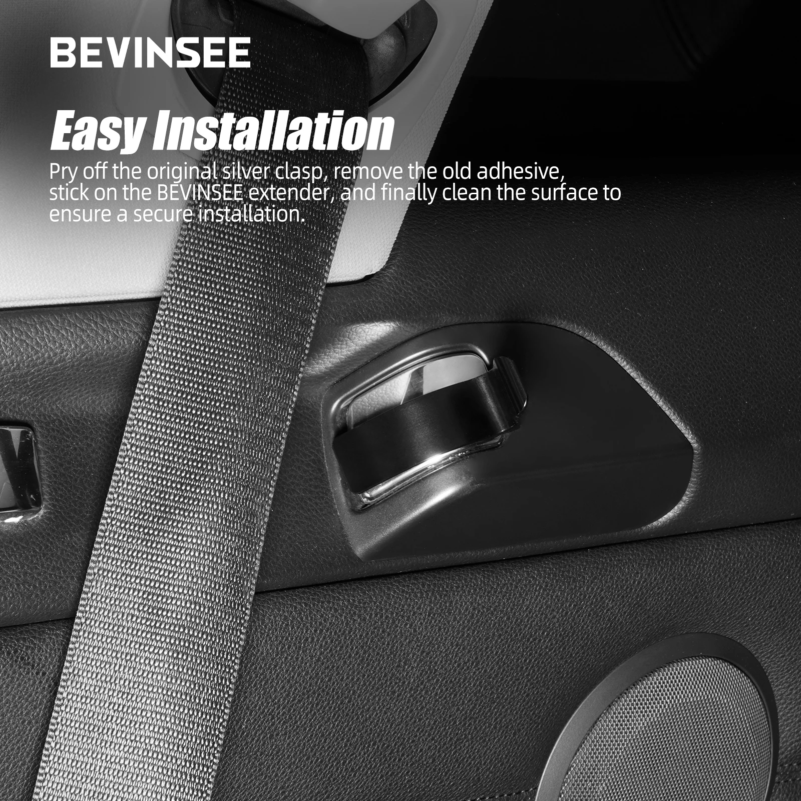 BEVINSEE Seatbelt Handover Fix Attachment Extender For BMW E92 3 Series 2005-2013