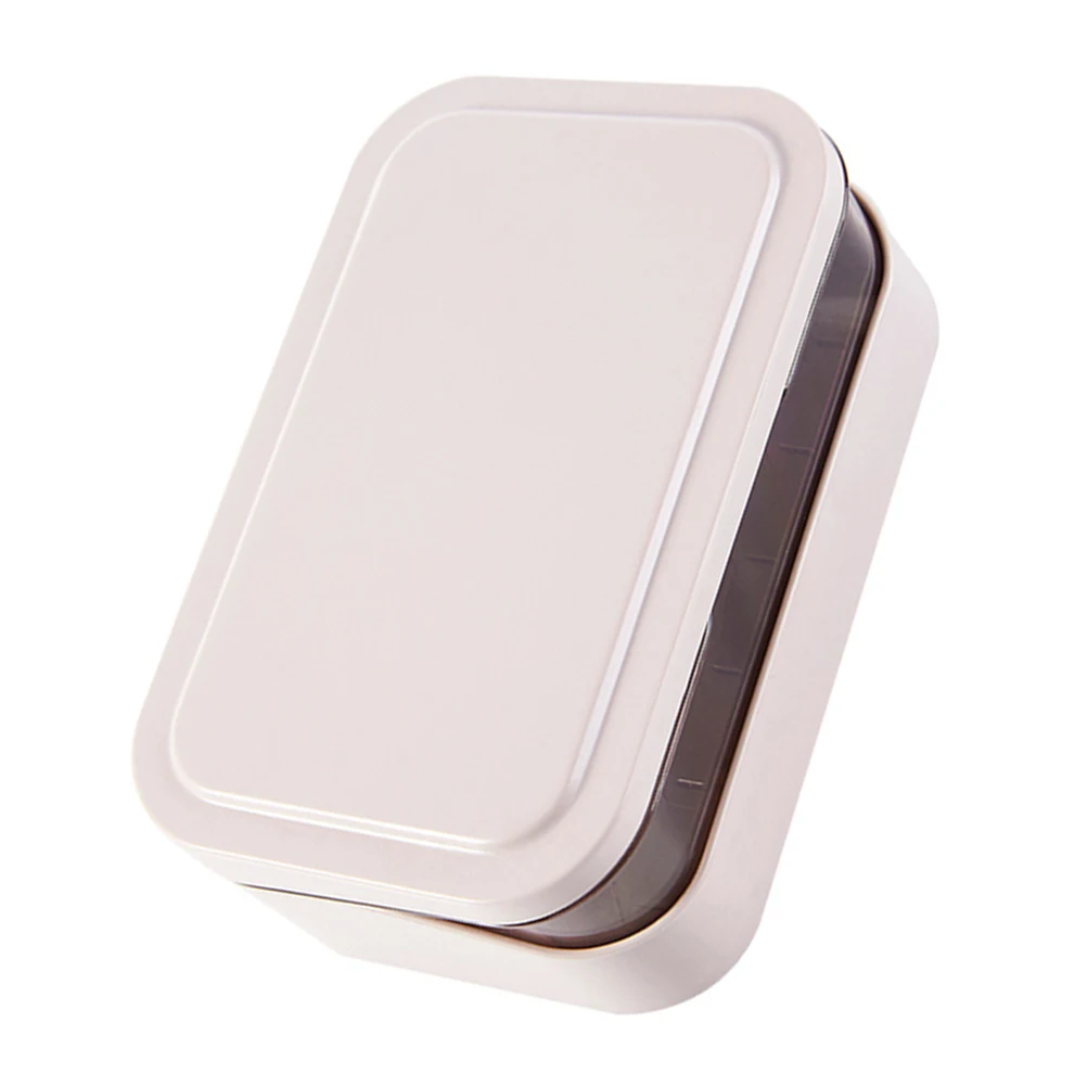 

Double Layer Drain Soap Dish Holder Portable Abs Plastic Travel Container Lid Bathroom Shower Room Toilet Kitchen Bathtub