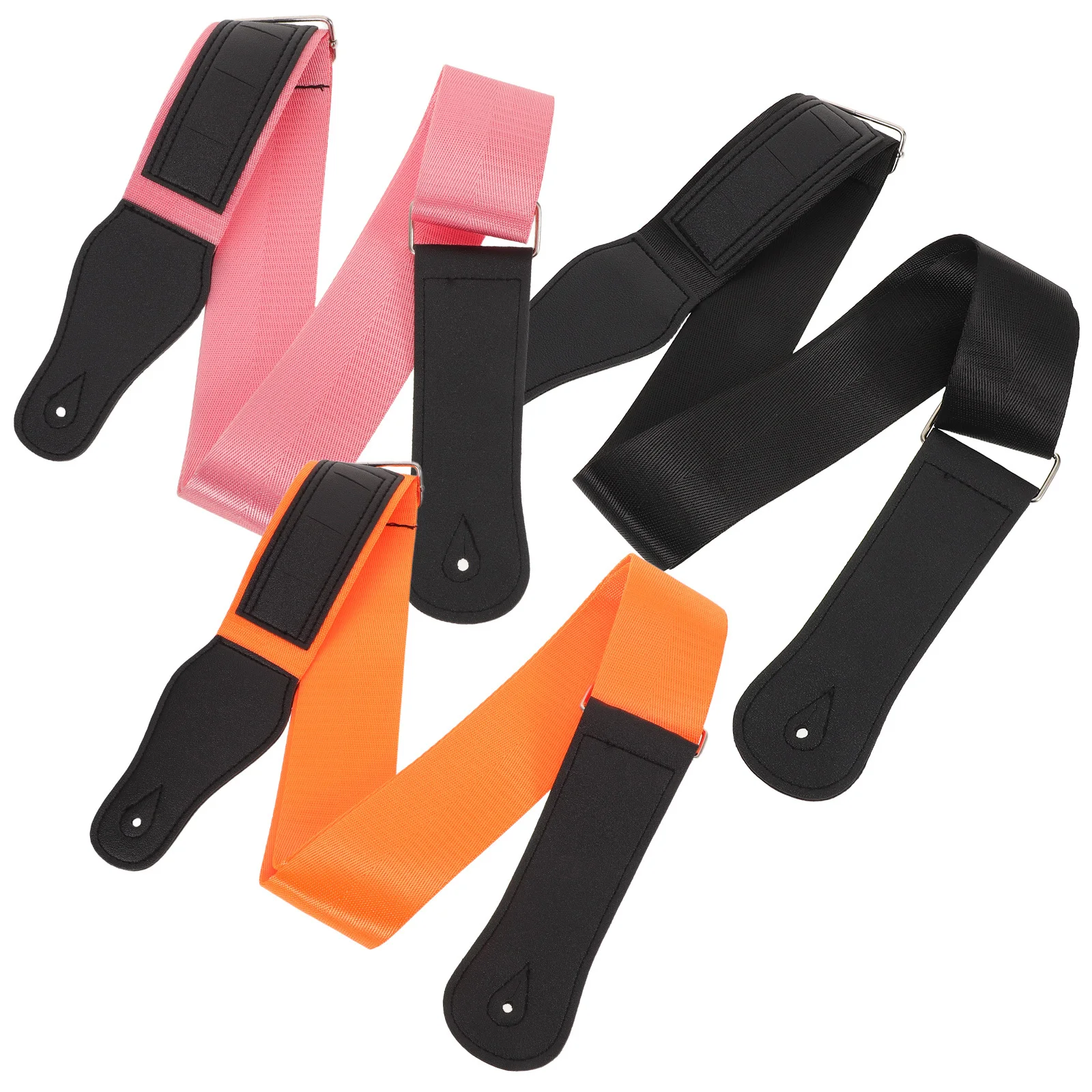 

3Pcs Adjustable Guitar Strap Set Wide Thick Padded Polyester Durable Electric Bass Acoustic Guitar Straps Orange