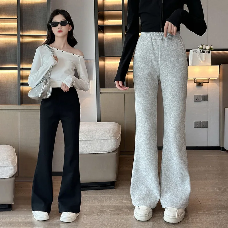 أطفال مضيئة السراويل لفتاة نمط غير رسمي الأطفال جرس التمهيد قطع السراويل تصميم الأزياء رمادي أسود اللون Sweatpants Trackpants #3