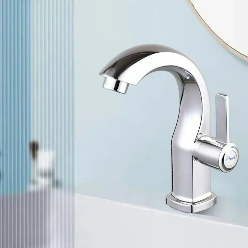 

Modern Bathroom Basin Faucet Single Lever Hole Tap Cold Water Only for Bathroom and Kitchen Deck Mounted Sink Faucet