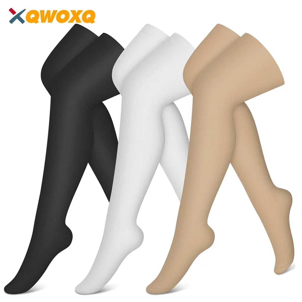 1 Pair Sports Compression Socks for Women and Men Circulation - Best Leg Support for Running Nurses Recovery Cycling Flight Gym