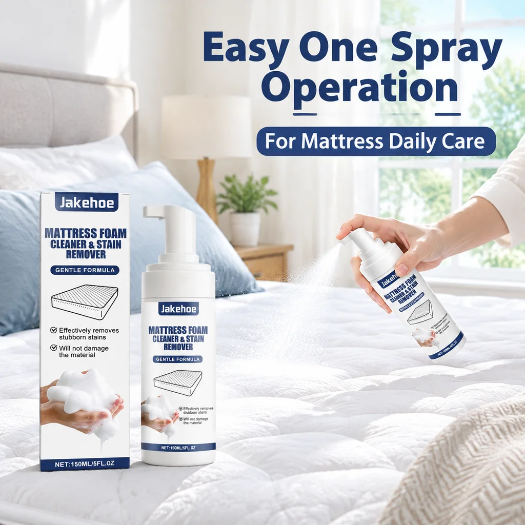 Mattress Foam Cleaner Spray Fabric Stain Remover Deep Cleaning Mattress Sofa Cushion Carpet Fabric Surface Refresher Mainte